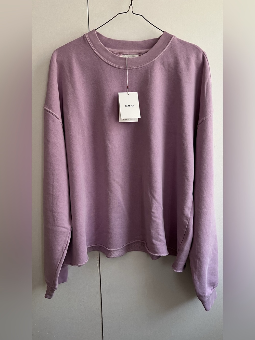Xirena Honor Sweatshirt Crewneck Cotton Sweatshirt in Purple Size Medium NWT